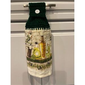 Crochet Top Kitchen Towel-olive Oil